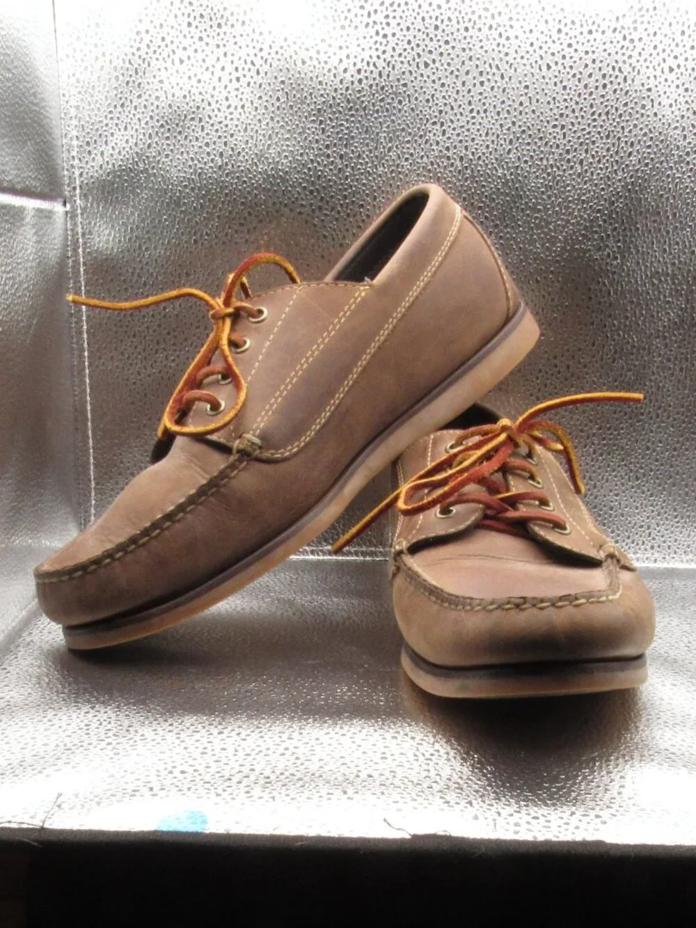 LL Bean Boat Shoes Men 11 D Brown Signature Jackman Blucher Moc Leather 281250